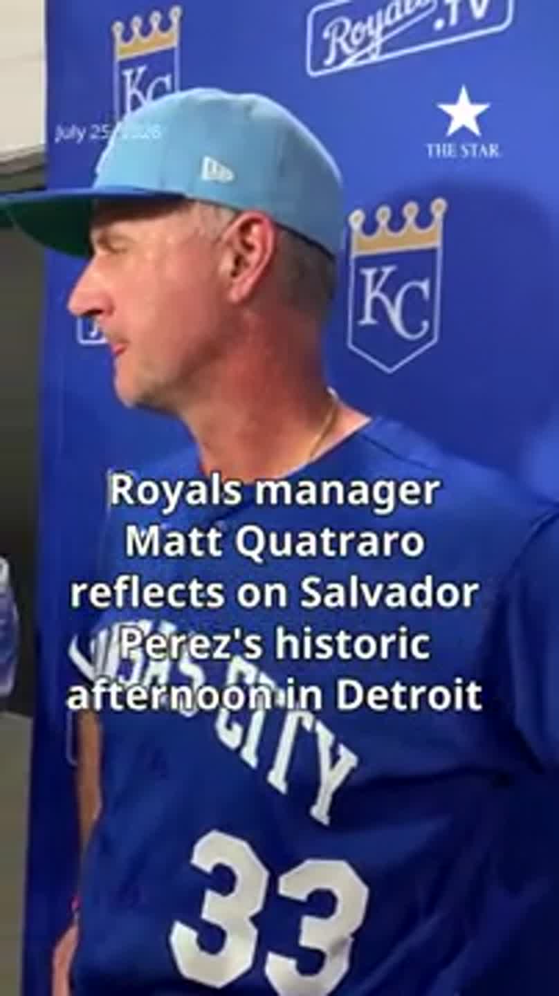 Royals manager Matt Quatraro reflects on Salvador Perez's historic afternoon in Detroit