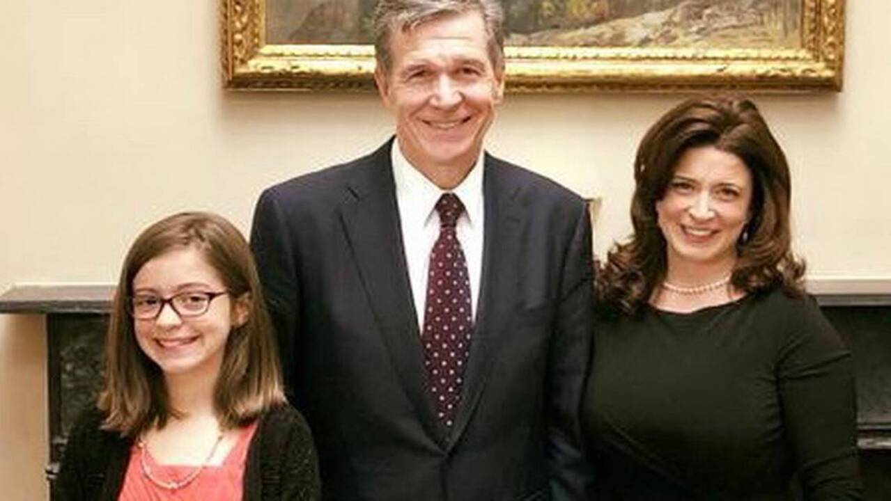 Fifth-grader Grace Loflin interviews Gov. Cooper