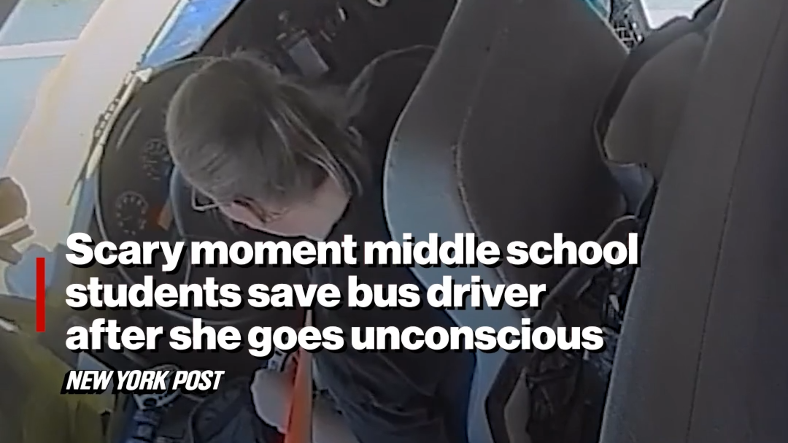 Moment middle school students save unconscious bus driver