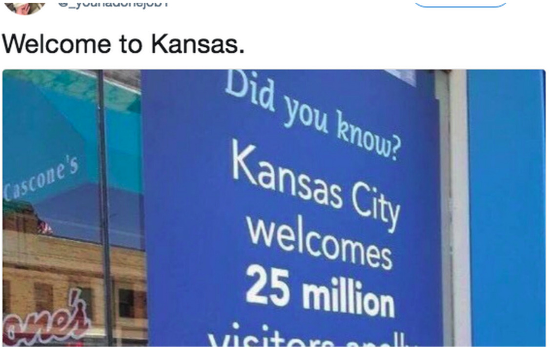 Viral photo of Visit KC tourism sign is a prank
