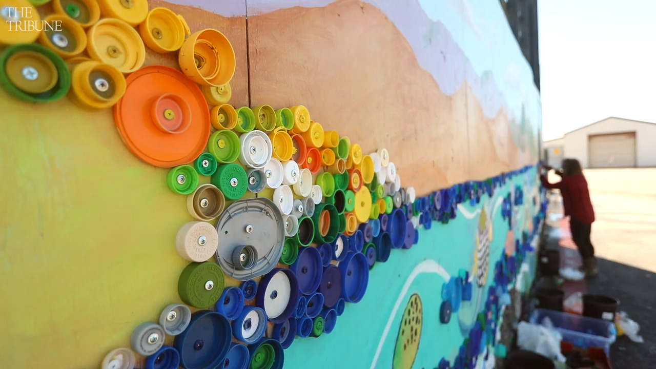 This SLO County beach town is getting a massive new mural — made out of plastic lids