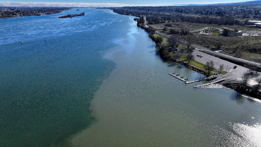 See sediment plume after causeway removal