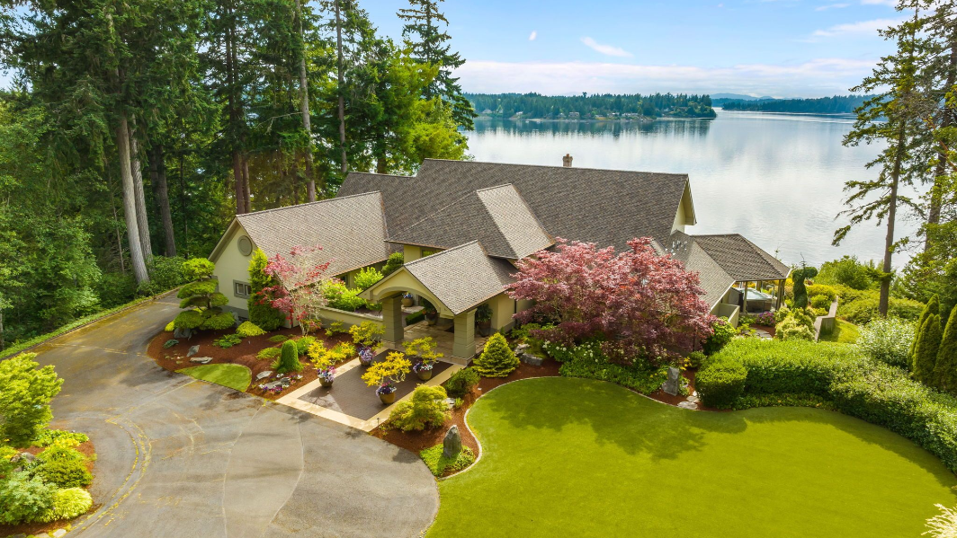 Step into exquisite home on 7 waterfront acres in Olympia