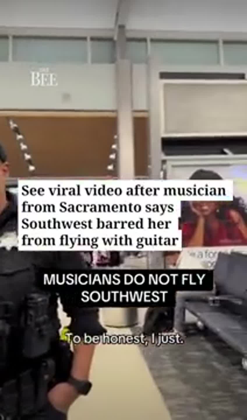 See viral video from Sacramento musician barred from taking guitar on flight