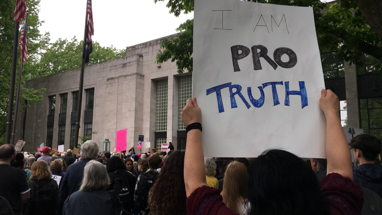 Bellingham rally for women’s abortion rights, health care draws crowd