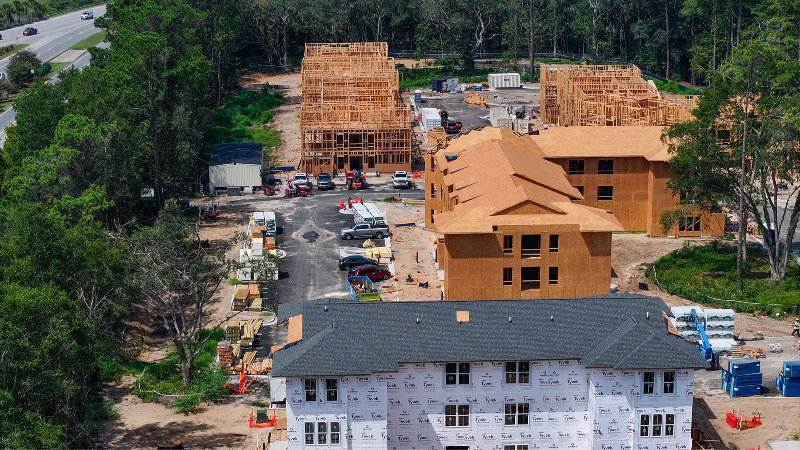 Drone footage shows vertical construction at Hilton Head's workforce community