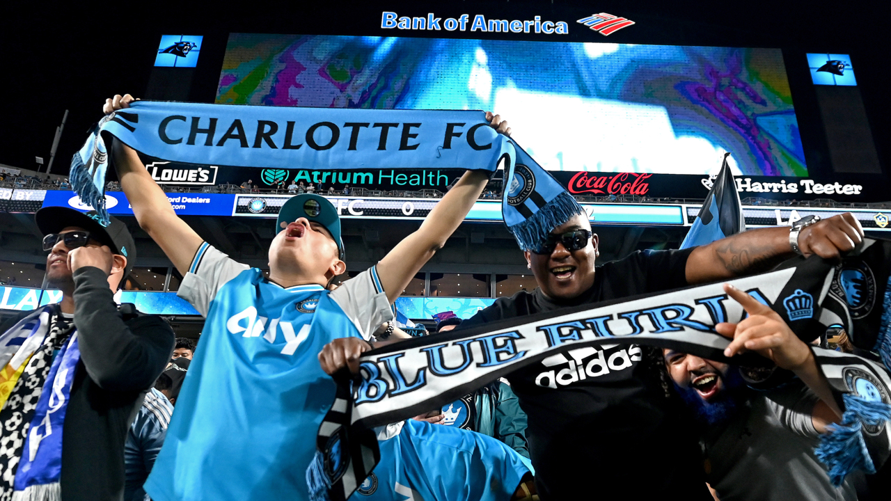 Charlotte FC fans sing National Anthem when technical difficulties arise