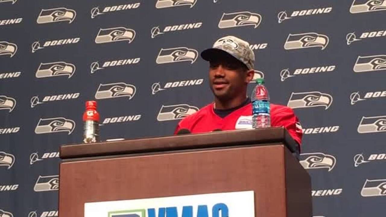 Smiling Russell Wilson on how well his sprained ankle feels