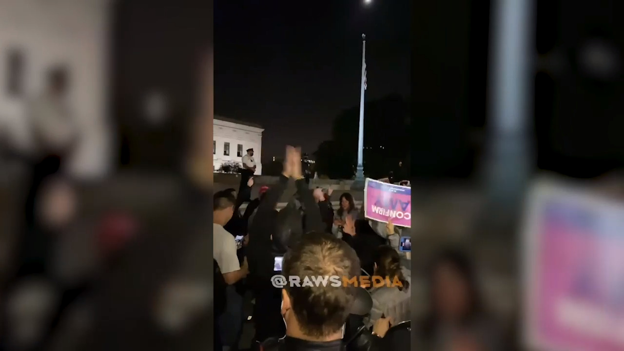 Crowd cheers as Senate votes to confirm Judge Amy Coney Barrett to Supreme Court