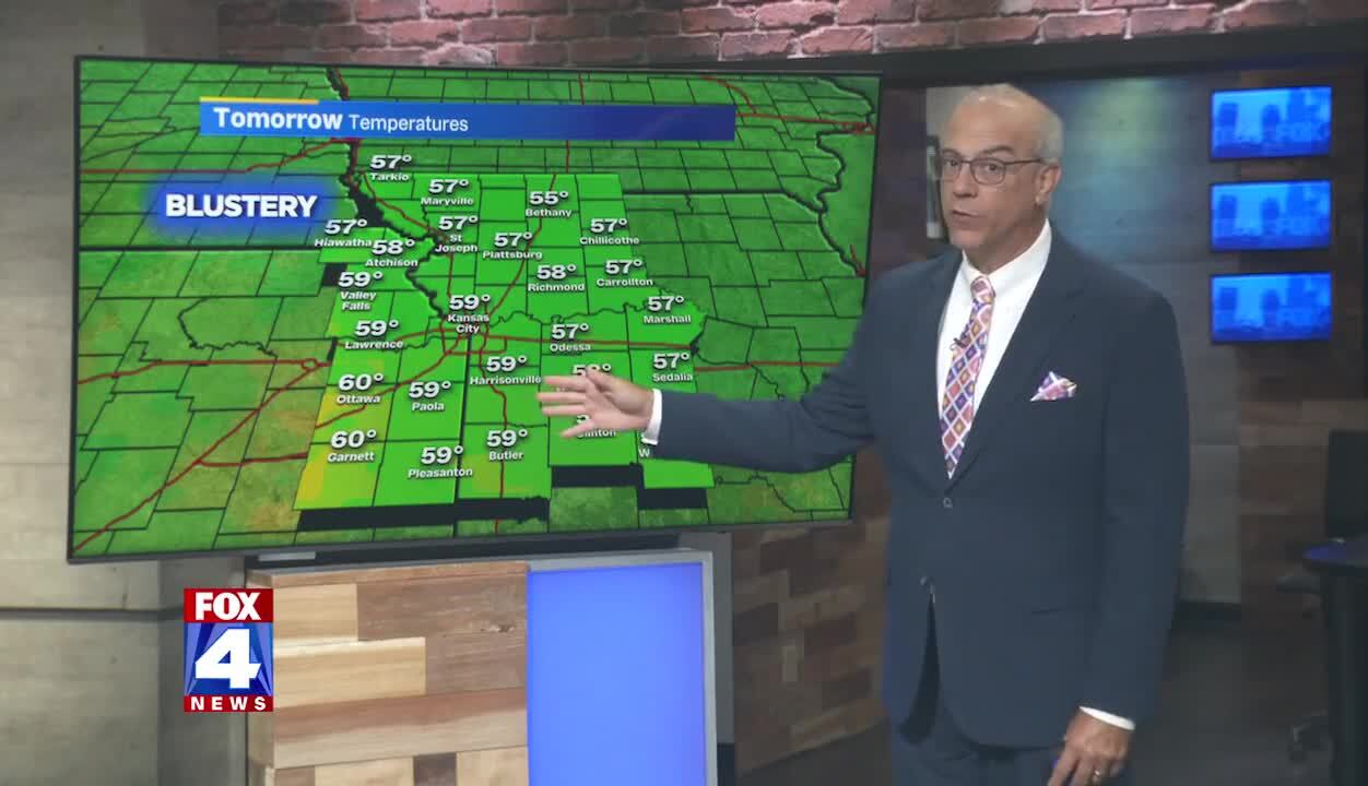 Rain will continue overnight in Kansas City. Cooler, blustery weather expected Friday