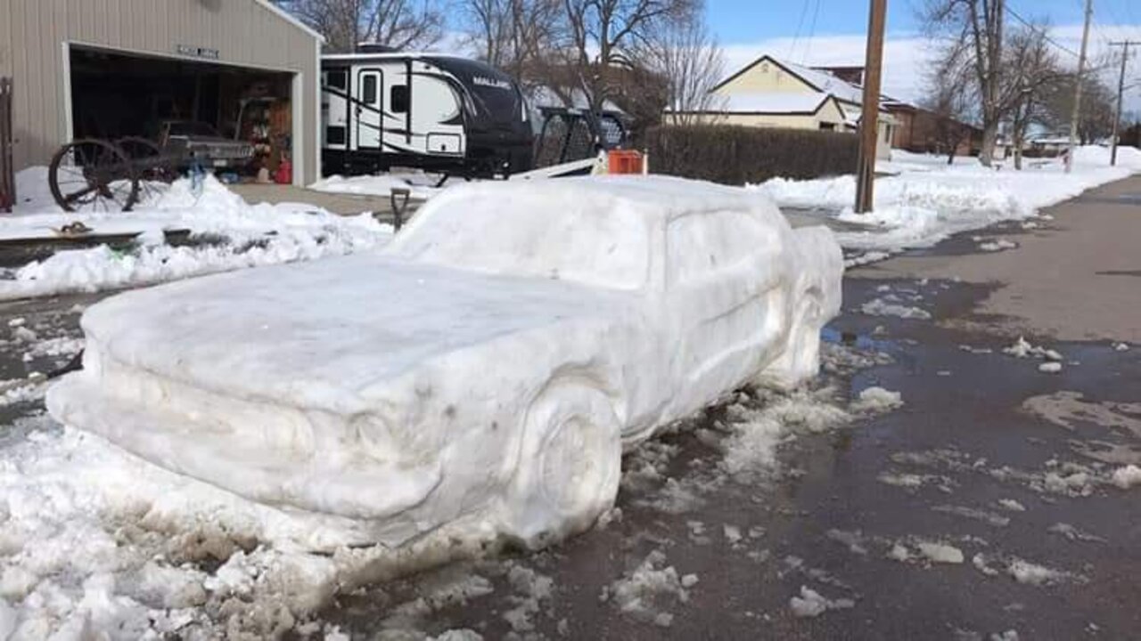 Car made of snow ‘pulled over’ by Nebraska state trooper