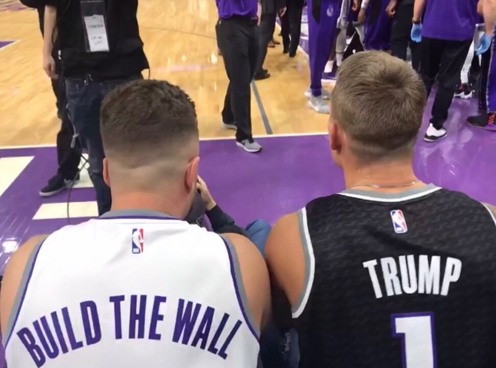 ‘Build the Wall’ jersey at Kings game sparks outrage. Wearer says it’s just for laughs