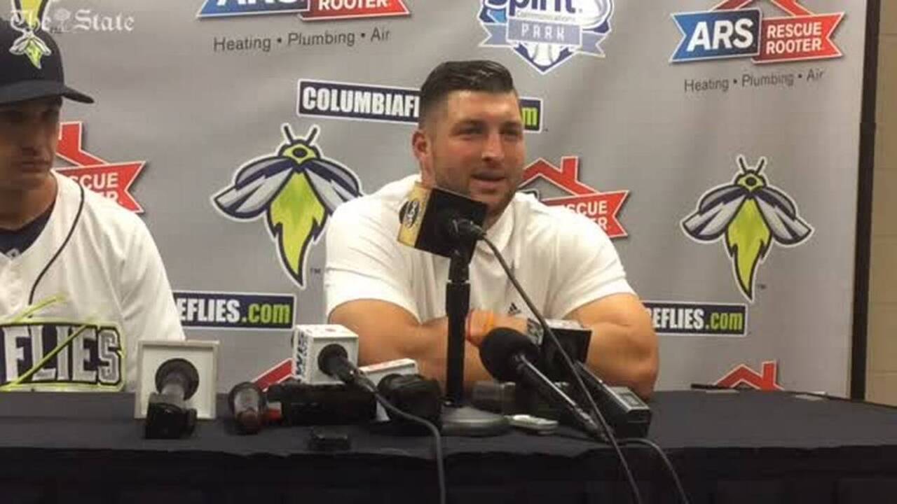 Tim Tebow discusses first homer, debut with Fireflies
