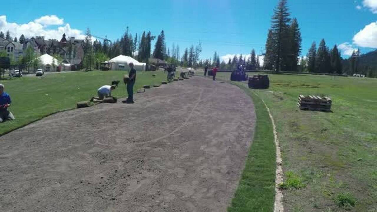 Watch new sod turn the Tamarack Resort amphitheater green