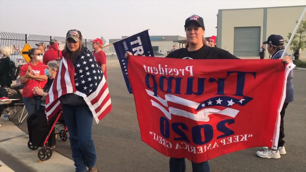 See Trump supporters, protesters confront each other at president’s visit to Sacramento