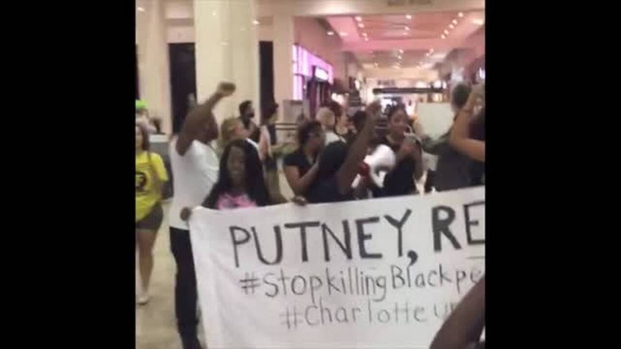 Police-shooting protesters march at SouthPark
