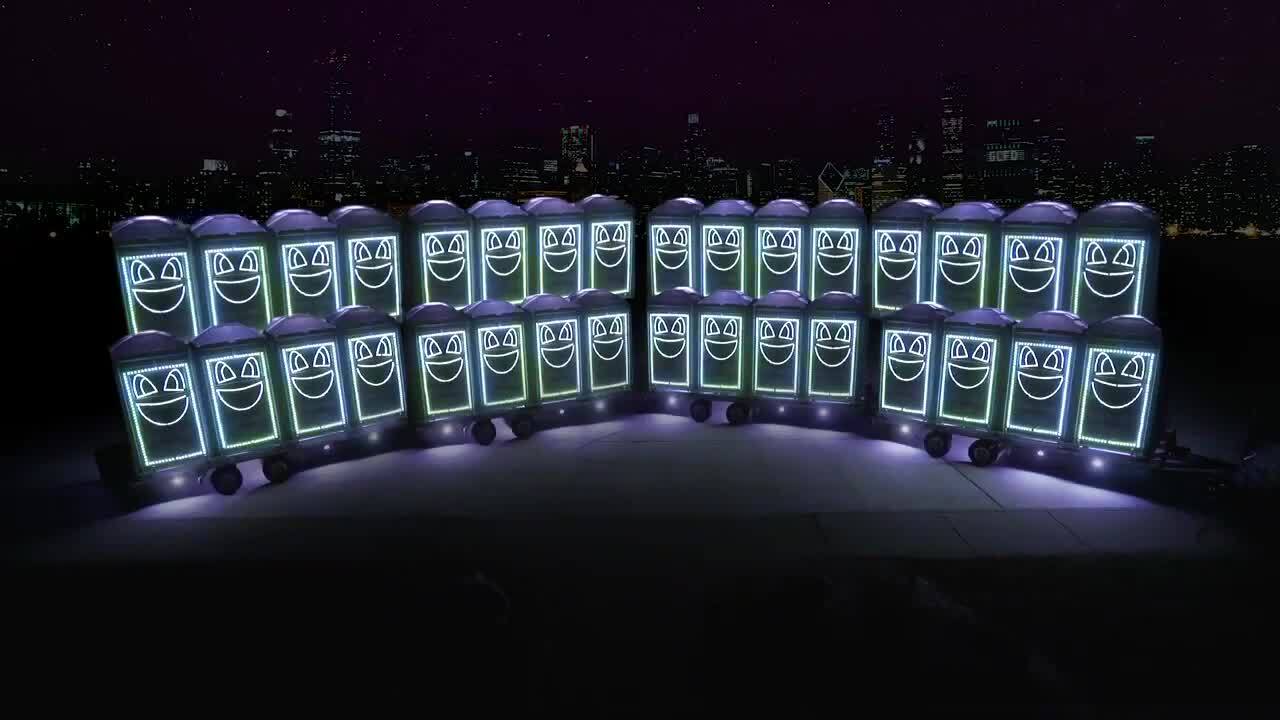 Port-a-potty company sets world record with festive display