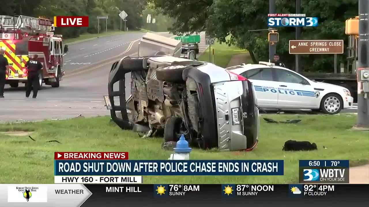 Watch how a police chase ended near the Peach Stand in Fort Mill