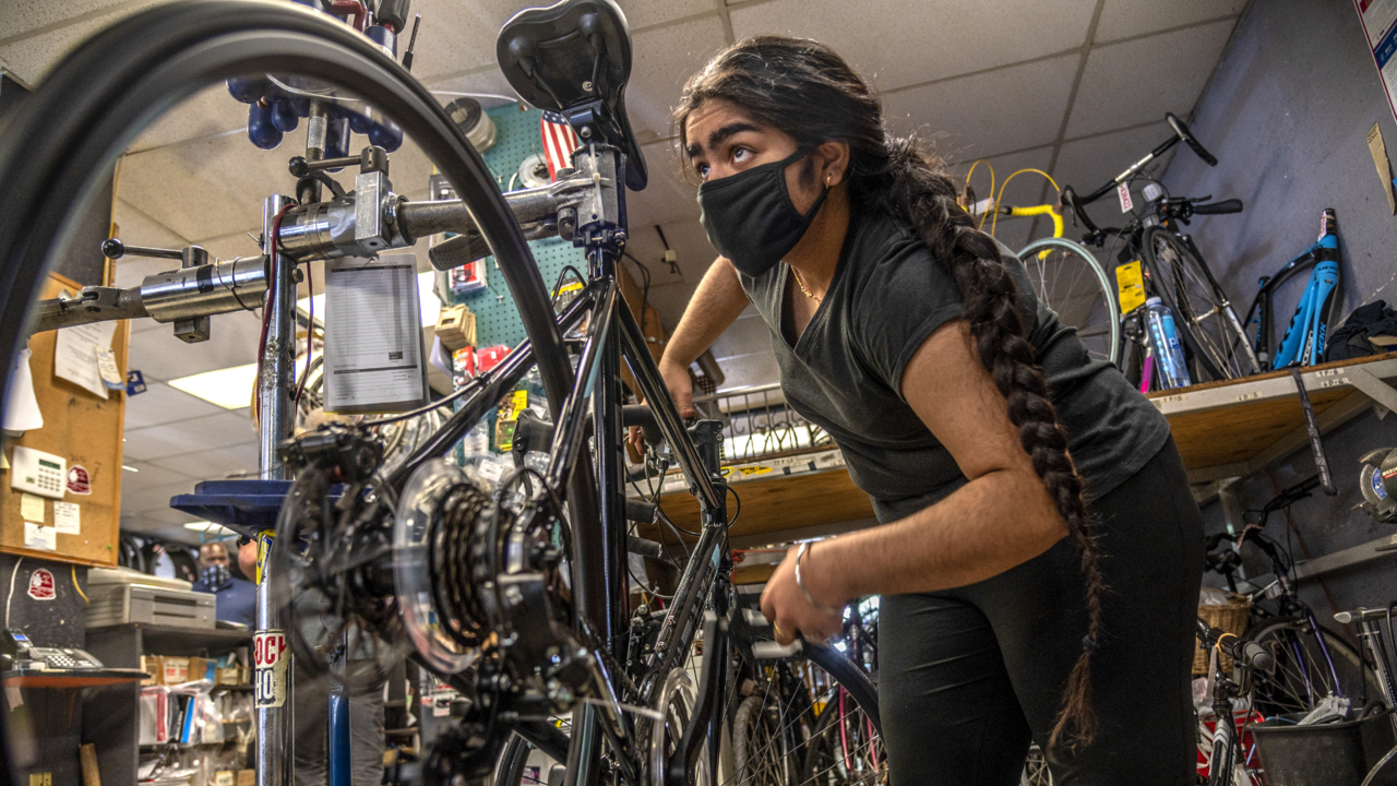 See how this Punjabi woman became the first female bike mechanic at the Natomas Bike Shop