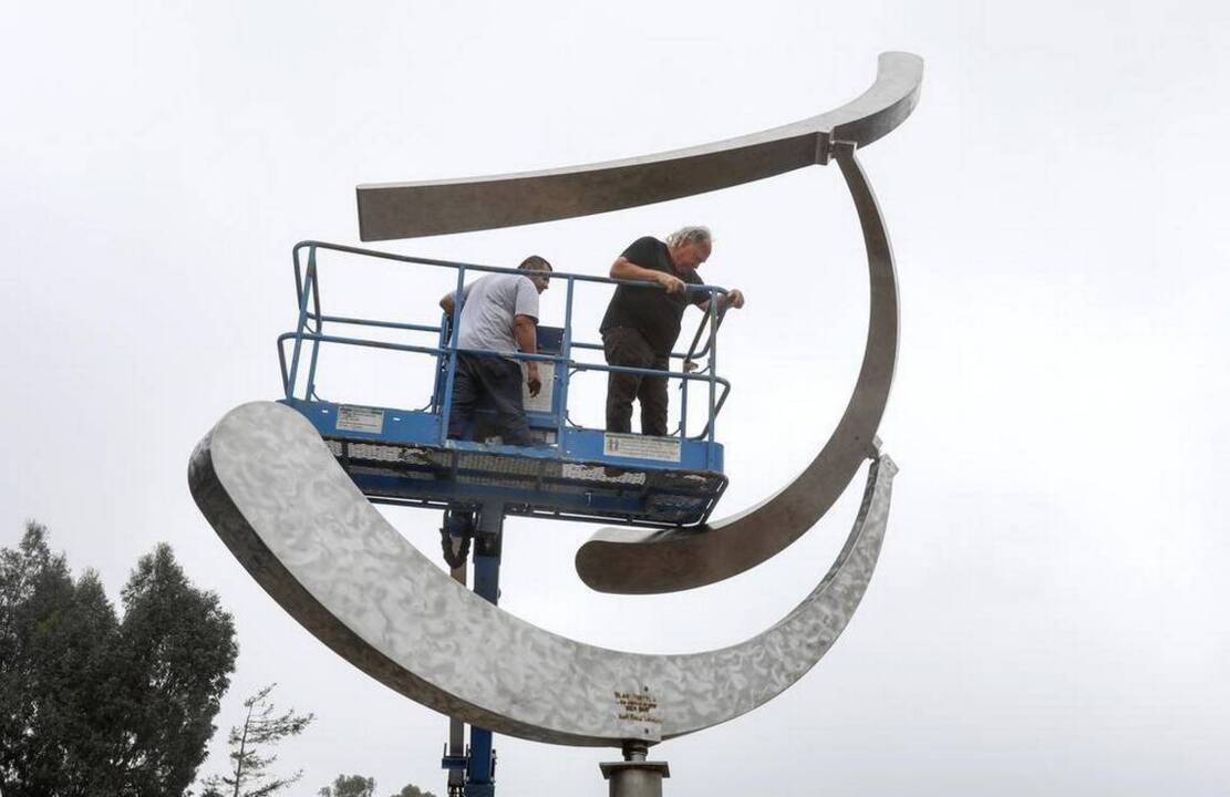 New moving sculpture in downtown SLO ‘spills’ the winds