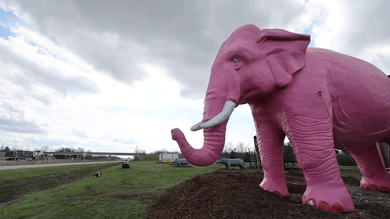 The pink elephant along I-55 is eye-catching, but wait until you see the inside