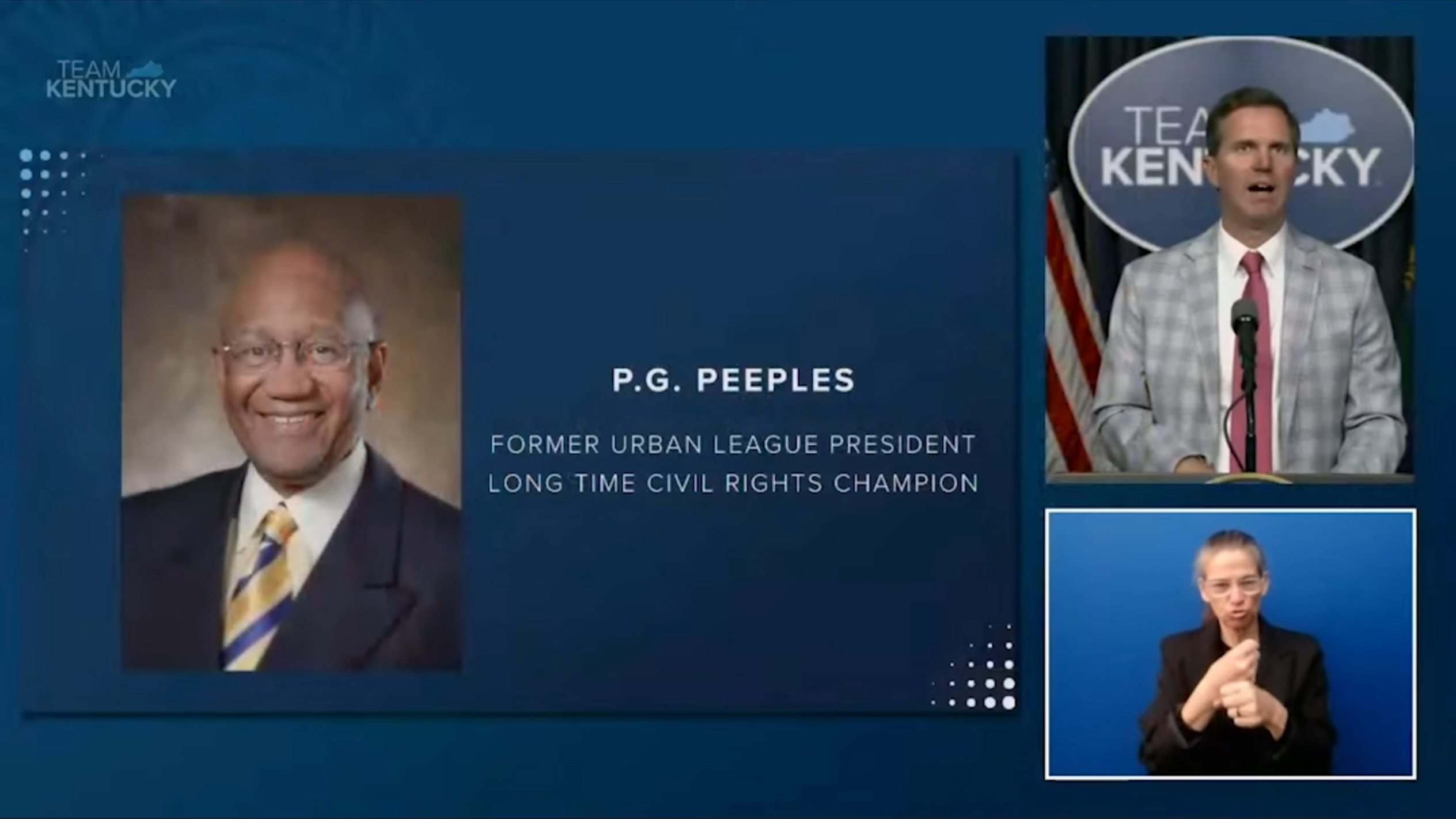 Gov. Andy Beshear pays tribute to civil rights leader P.G. Peeples