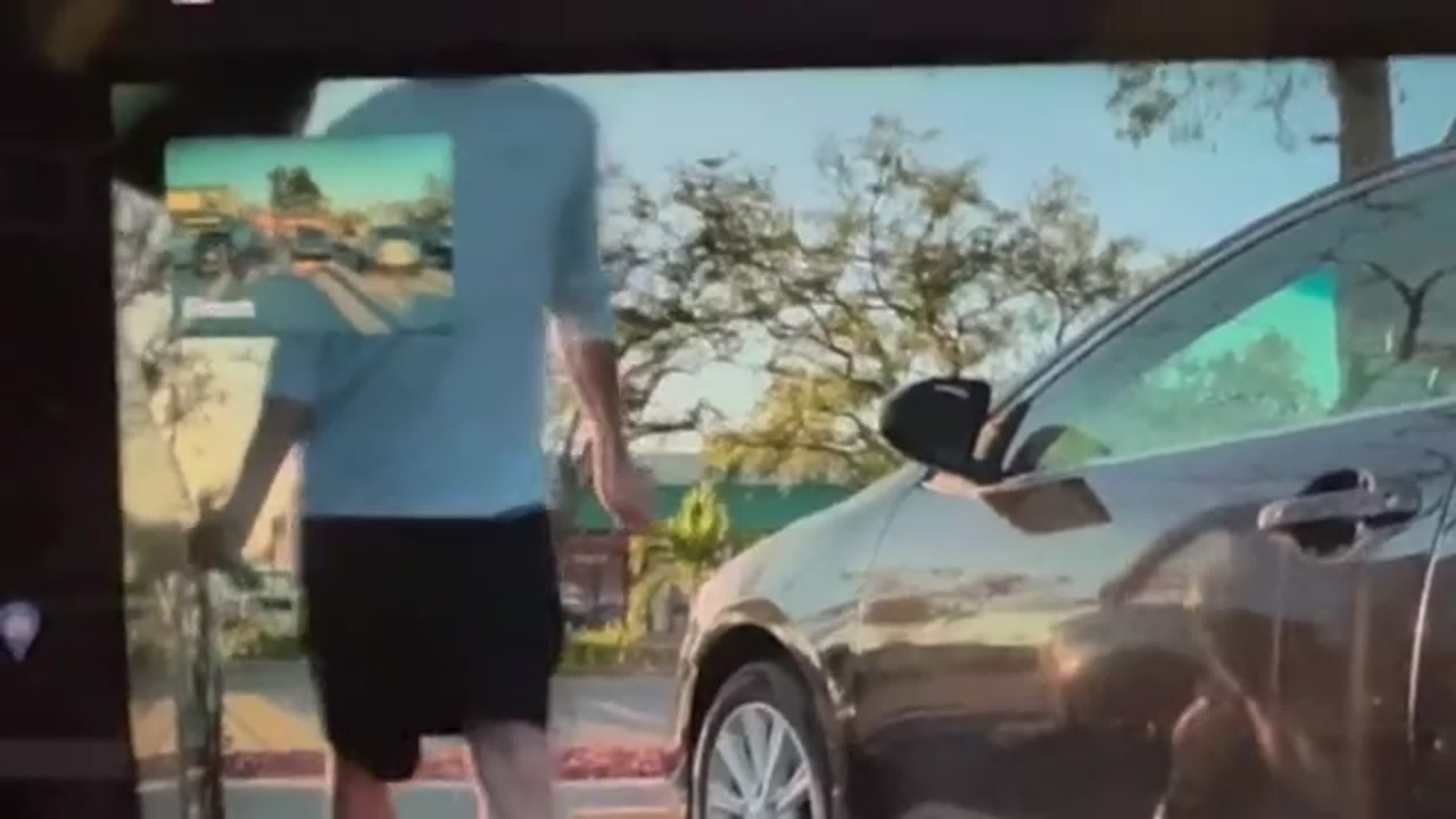 Police video shows man vandalizing Teslas in Bradenton