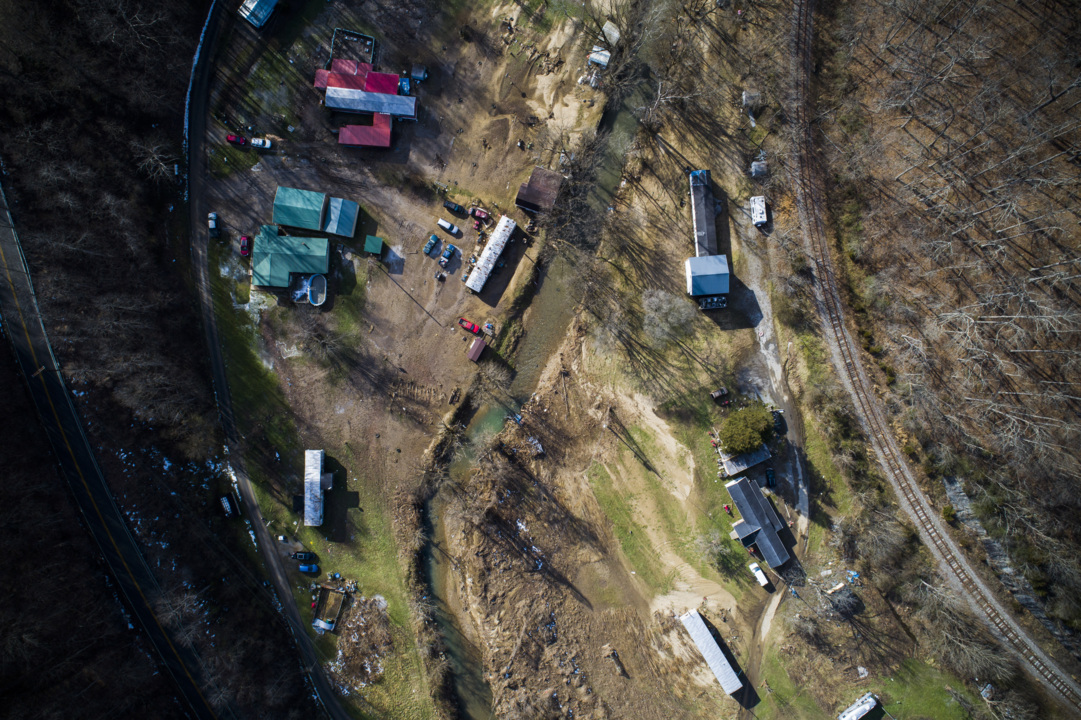 Drone video: Residents live with flooding along Smith Bottom Loop in Pike County