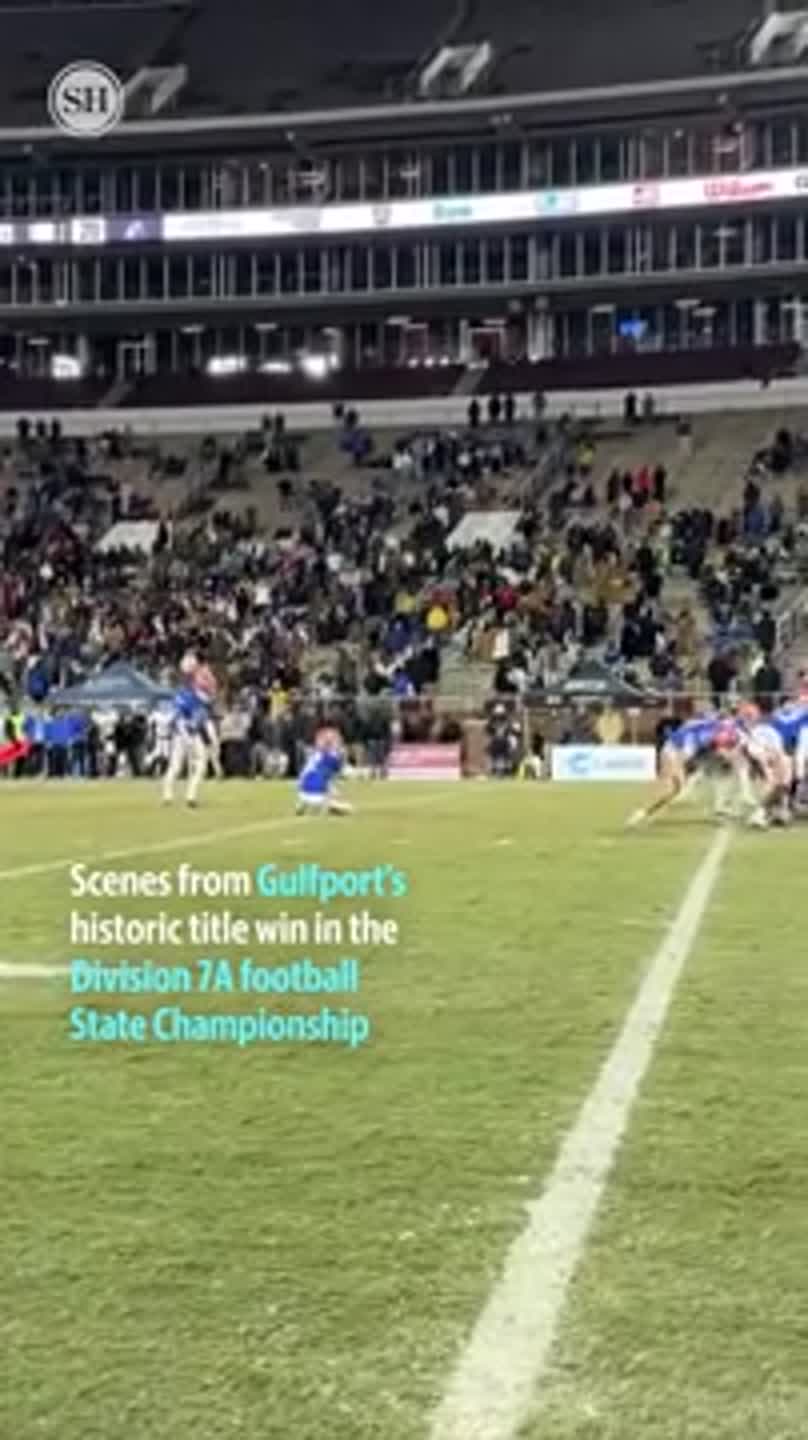 Gulfport takes the field to celebrate winning first ever 7A state title