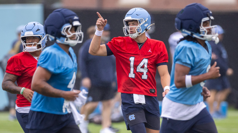 Doctors told Max Johnson he could’ve lost his leg. Now he’s in UNC’s QB battle