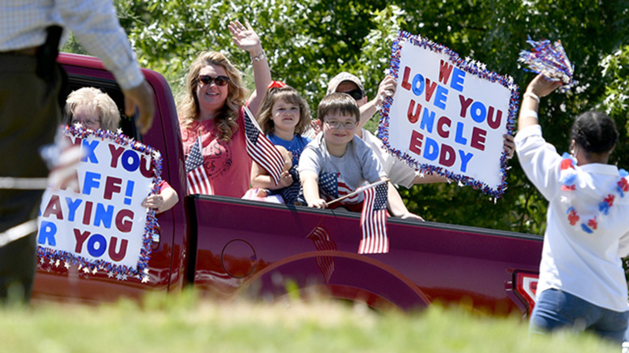 VA hospital in Dublin holds parade for veterans so they can see their families during pandemic