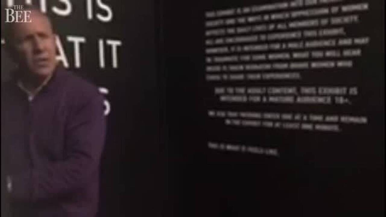 Mayor Darrell Steinberg reacts to 'This Is What It Feels Like' at ArtStreet