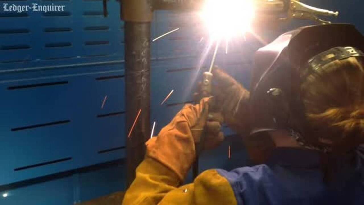 Ronnie McBride’s fired up about Columbus Tech’s renovated welding lab