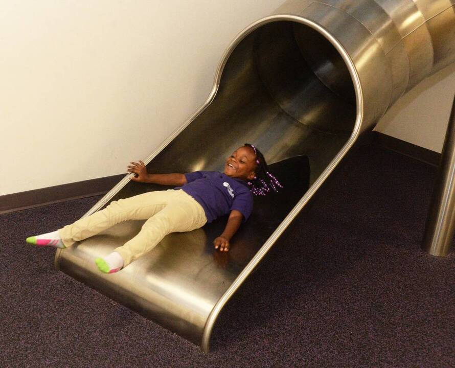 Inside slide at Charlotte charter school excites kids and adults