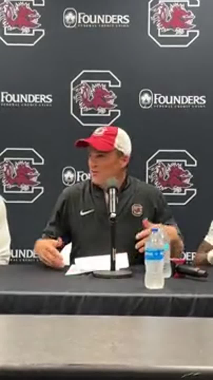 Shane Beamer reacts after South Carolina win over Florida
