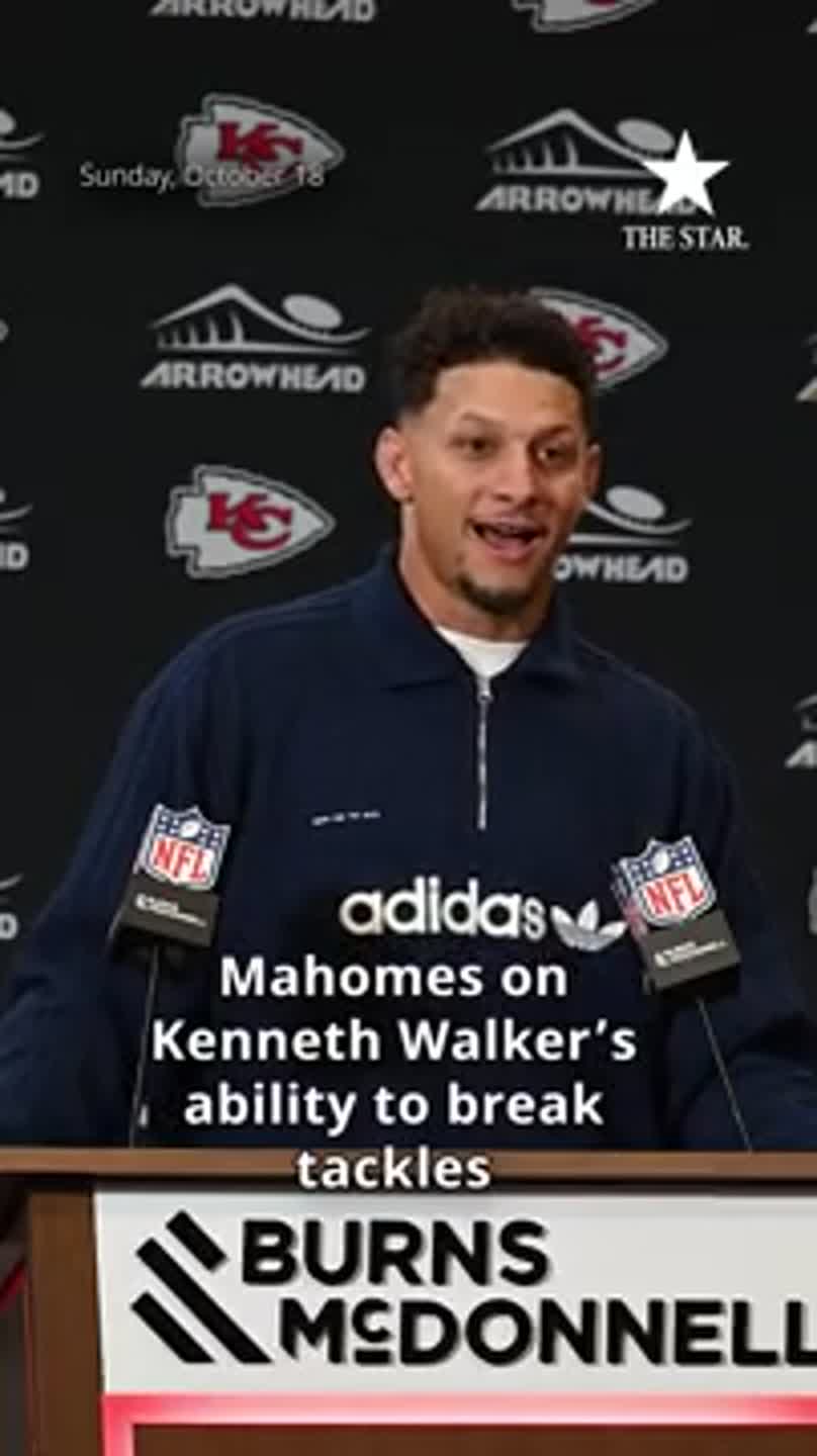 Mahomes on Kenneth Walker's ability to break tackles