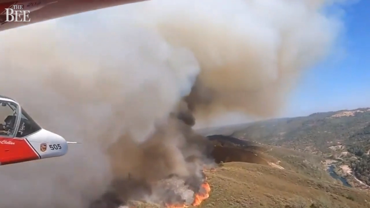 Video shows large-scale firefighting effort forced by Bridge Fire in Auburn