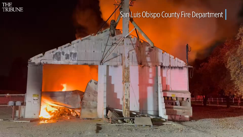 Fire erupts in SLO County commercial building