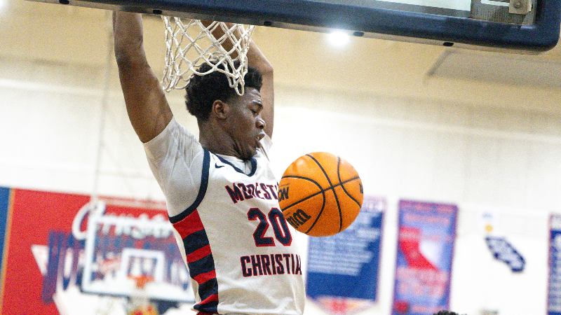 Modesto Christian delivers with Patrick dunk