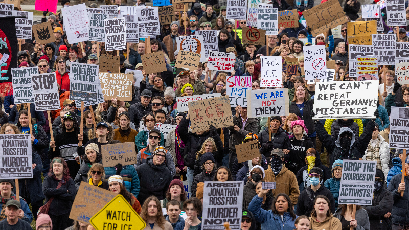 Anti-ICE protest in Boise joins National Strike in wake of Minneapolis violence