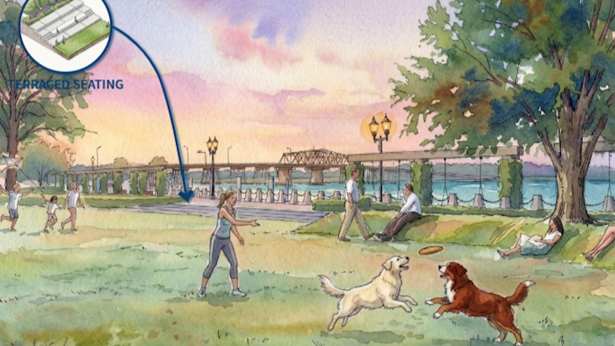 Engineer discusses problems with Beaufort's promenade