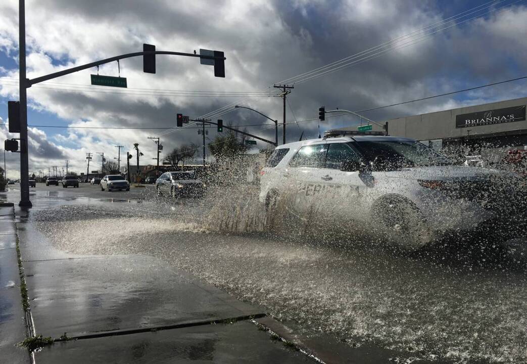 Rain, wind and tree work in Modesto