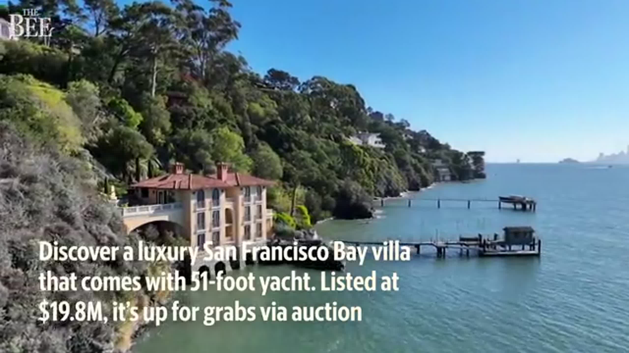 Discover San Francisco Bay waterfront villa for sale with luxury yacht