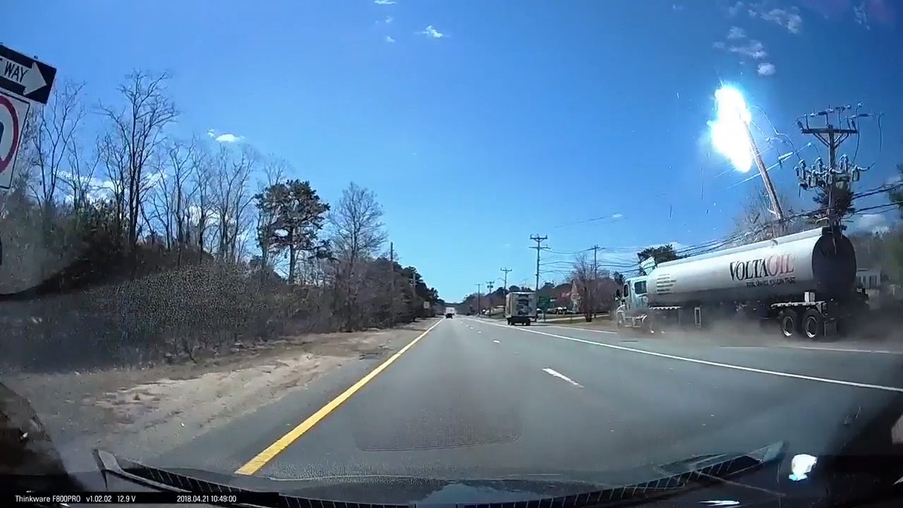 Fuel truck crashes into telephone pole after bird flies into driver's head