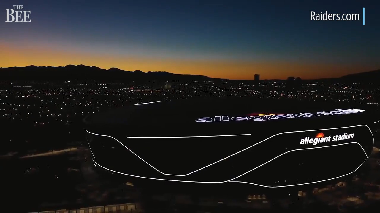 Watch how Raiders’ 9,500-ton natural grass field tray rolls into new Las Vegas stadium