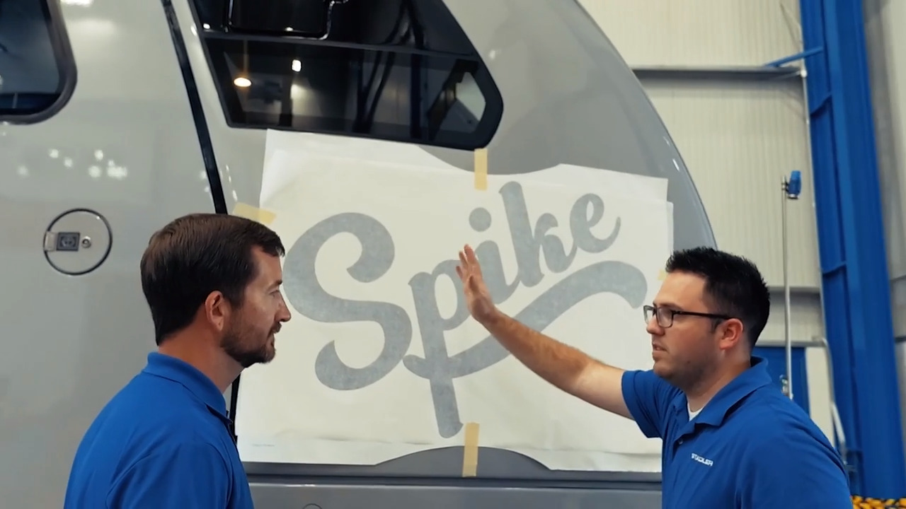 Why is TEXRail naming this train car Spike?
