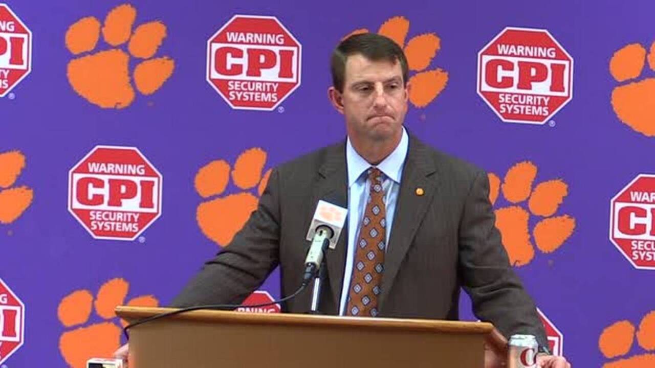 Clemson's Dabo Swinney has respect for Gamecock quarterback Jake Bentley 