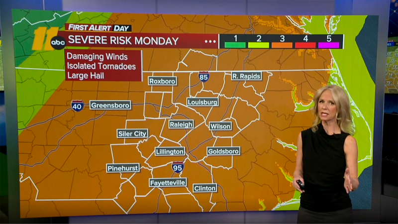 ‘Significant’ tornadoes, strong winds and hail possible in the Triangle Monday