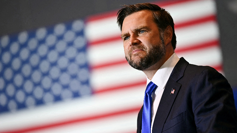 Vice President Vance speaks at Greensboro rally