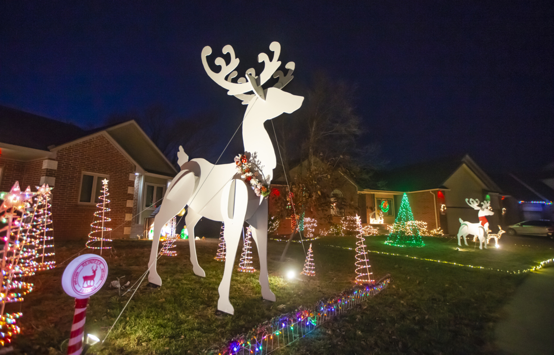 Giant reindeer are the featured attraction of Wichita’s latest Christmas display